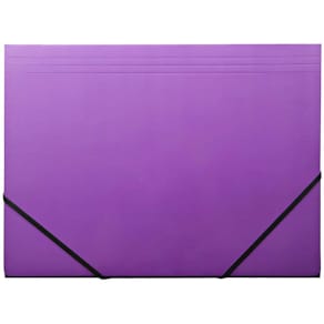 Elastikmappe Q-Line A4, 3 klapper, lilla, 10 stk