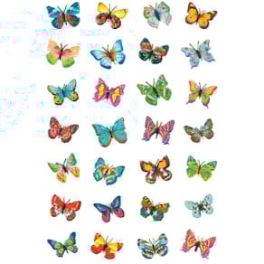 Schmucketiketten HERMA Schmetterlinge, 28 Stück, bunt, Glitter