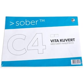 Kuvert C4 Fukthäftade, vit, 5/fp