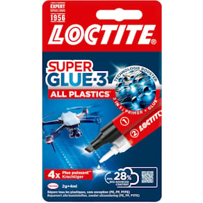 Secondelijm Loctite Super Glue All Plastics, 2 g + 4 ml, op bl