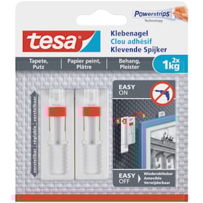 Klebenagel tesa Powerstrips, 2 Stück, 1 kg, weiß