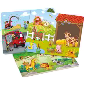 Holzpuzzle Happy People Legebrett, sortiert