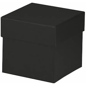 Geschenkkarton Rössler Boxline, quadratisch, schwarz, 105 x 105 x