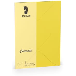 Briefhülle Rössler Coloretti, B6, 5 Stück, goldgelb
