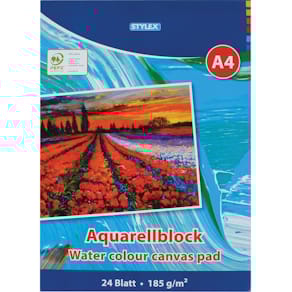 Aquarellblock STYLEX, A4, 24 Blatt, 185 g/m²