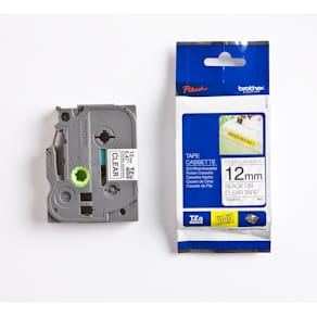 Schriftband Brother TZe-S131, 12 mm, 8 m, transparent/schwarz