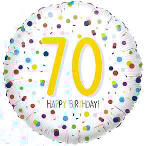 Folienballon Amscan Happy Birthday 70 Konfetti, bunt
