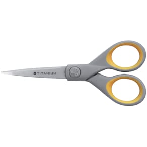 Schere WESTCOTT Titanium Super, 13 cm, Softgrip, grau/gelb