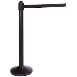 Avspärrningsstolpe med band svart/svart SECURIT, 210cm (exkl. fot)