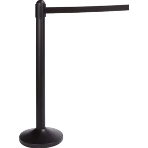 Avspärrningsstolpe med band svart/svart SECURIT, 210cm (exkl. fot)