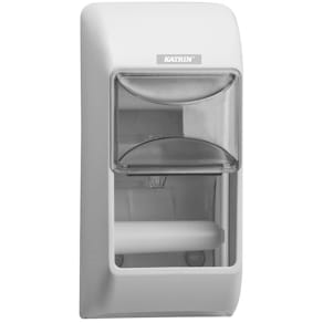 Toilettenpapierspender KATRIN, weiß, für 2 Rollen, ABS-Kunststoff