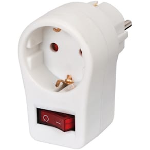 Steckdosenadapter Brennenstuhl, mit Schalter, 1-fach, weiß