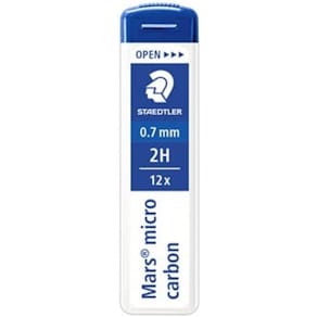 Reservstift Staedtler 0,7mm 2H, 12 stift/tub, 12fp