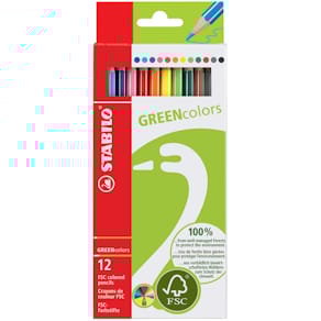 Holzfarbstift STABILO GREENcolors, Etui, 12 Stück