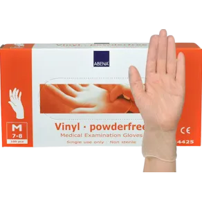 Handske ABENA Vinyl Puderfri M, ftalat- & latexfri, 100/FP