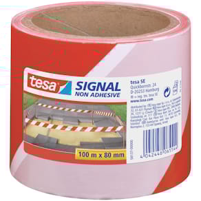 Absperrband tesa Signal, rot/weiß, 100 m x 80 mm