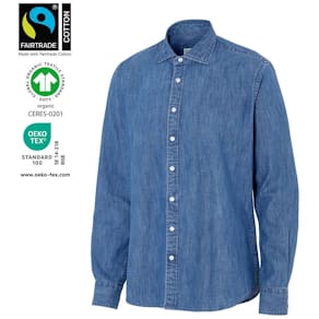 Skjorta slim fit COTTOVER Denim GOTS 2XL