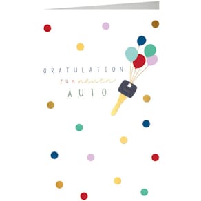 Glückwunschkarte Führerschein, 5er-Set, Goldfolie, 11,5 x 17 cm