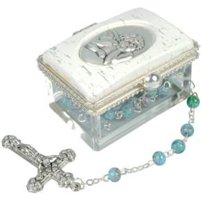 Rosenkranz in Dose, blau