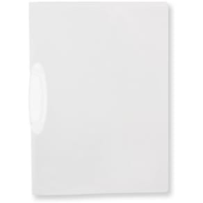Klämmapp A4 Transparent Vit, med plast clips 