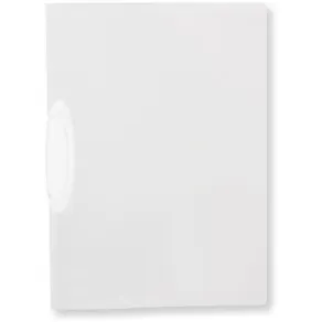 Klämmapp A4 Transparent Vit, med plast clips 
