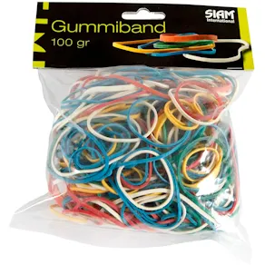 Gummiband 100g/påse ass. färger