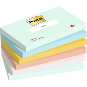 Notessedler Post-it Super Sticky, ass. 127x76 mm, kasse med 12