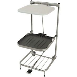 Säckställ Erik 60 liter, vitt lock och fotpedal, kromad