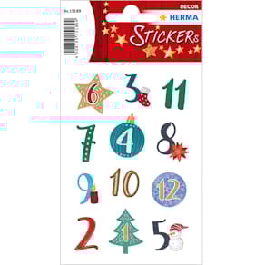 Sticker HERMA DECOR Adventskalendersticker, Zahlen 1-24