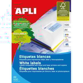 Etiket Apli, wit, 105 x 42,4 mm, 1.400 stuks, 14/vel
