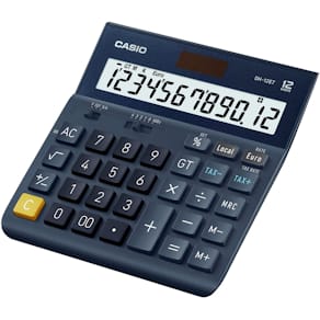 Mapperegner Casio 12-cifret, vinklet display, sol/batteri