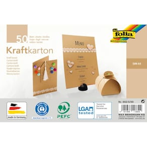 Kraftkarton Folia, A5, 50 Blatt, natur