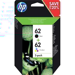 Inktcartridge HP 62, 165-200 pagina's, OEM N9J71AE, 1 x zwart en 