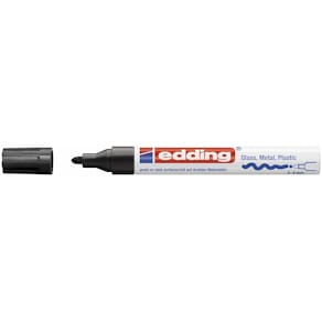 Paintmarker edding 750 2-4 mm rund, sort, 10 stk