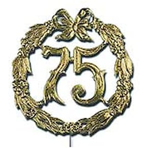 Jubiläumszahl DEMMLER, D13 cm, 75, gold