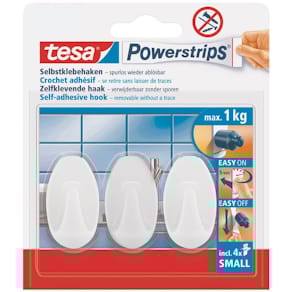 Klebehaken tesa Powerstrips Mini, oval, weiß