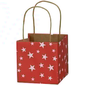 Geschenktragetasche, weihnachtlich, Sterne, rot-weiß