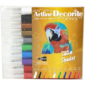 Artline Decorite brush metallic 10-sæt