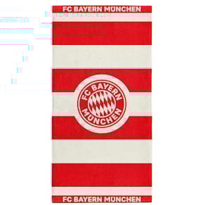 Strandtuch FC Bayern Logo Stripes, rot/weiß, 160 x 80 cm