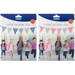 Fahnengirlande STYLEX Endlich Schulkind, sortiert, 2,7 m