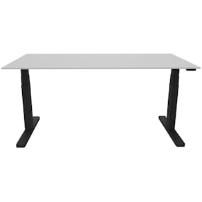 Schreibtisch Q-CONNECT, elektr. höhenverstellbar, grau/schwarz
