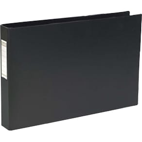 Ringbind Elba A3 tværformat, 4 ringe, 30 mm, sort, 12 stk