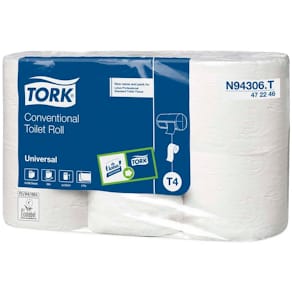 Toiletpapir Tork T4 ubleget FSC 2-lags, 98mmx38,25m, 42 rl
