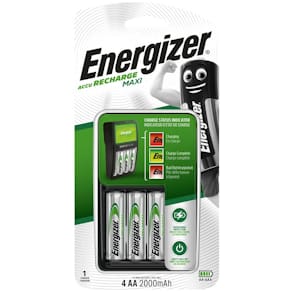 Ladegerät Energizer Maxi Charger, inkl. 4x AA, schwarz/grün
