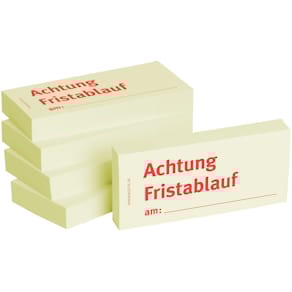 Haftnotizen BIZSTIX Business 1301010153, Achtung Fristablauf, gel