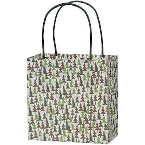 Geschenktragetasche Noname Bäume, grün/braun, 160 × 80 × 160 mm