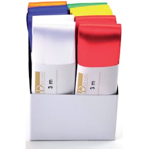 Doppelsatinband GOLDINA, 40 mm x 3 m, farbig sortiert