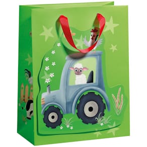 Geschenktragetasche ZÖWIE Kind Traktor, grün