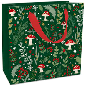 Geschenktragetasche Braun + Company Pilze, dunkelgrün