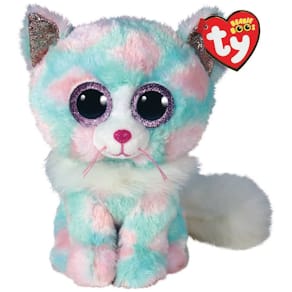 Plüschfigur TY Beanie Boos Katze Opal, pastellgrün, 15 cm